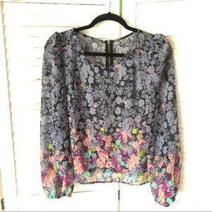 Sheer floral blouse